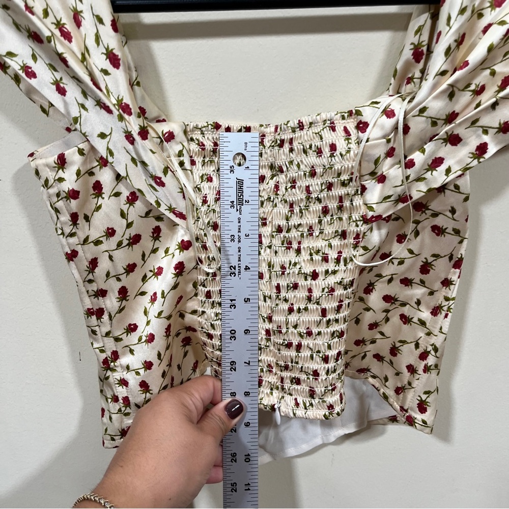 NWT  reformation lux 100% silk top in Madison size o floral - Picture 8 of 10